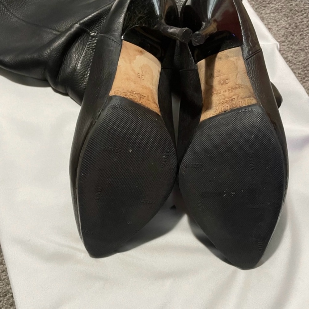 Knee high Jimmy Choo black leather boots - Picture 5 of 11